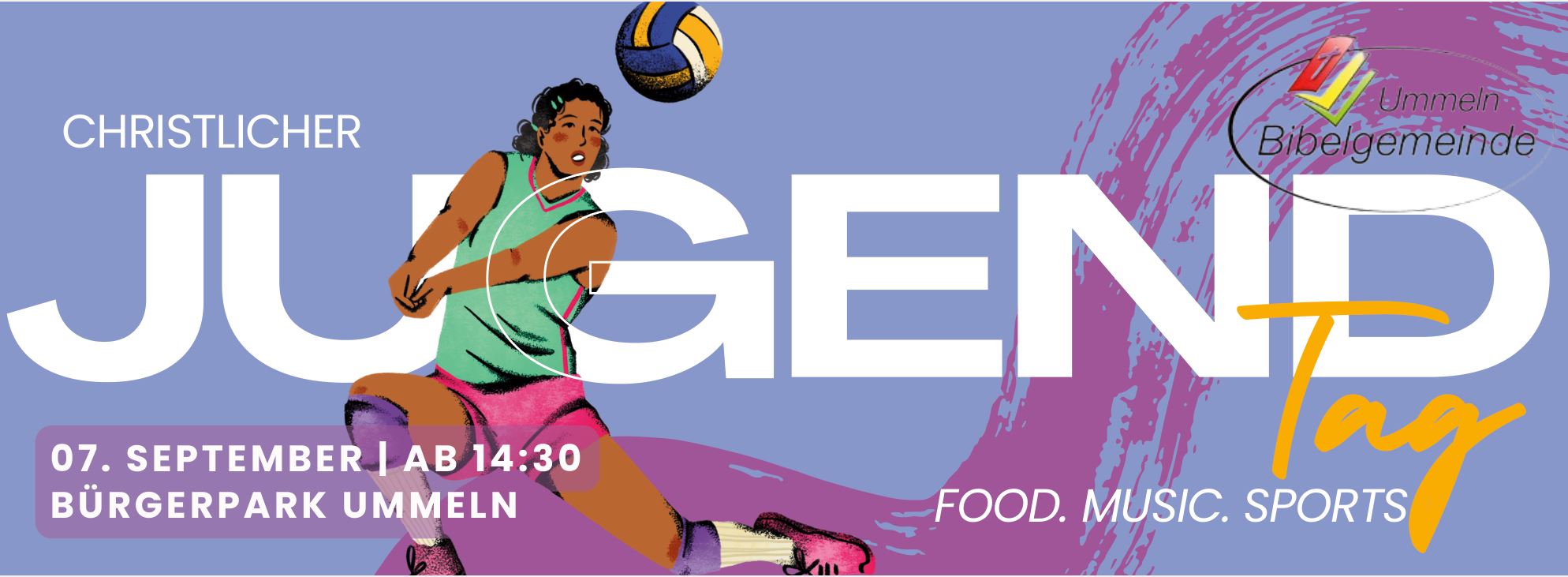 Jugendtag Banner Person beim Volleyball